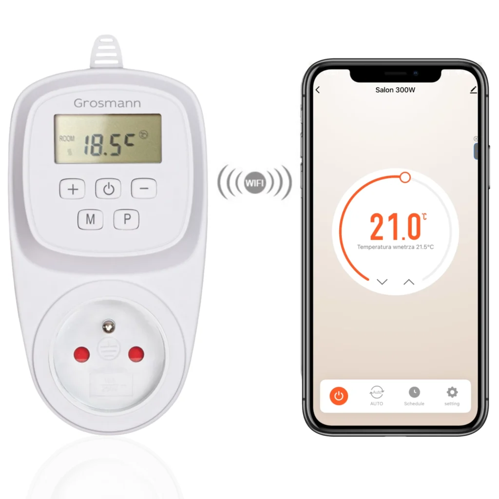 Termostat gniazdkowy Wi-Fi Grosmann GT40